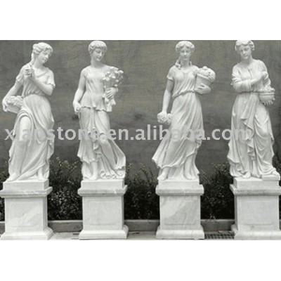 white four seasons marble statue