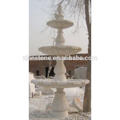 White outdoor marble 3 tier water fountain