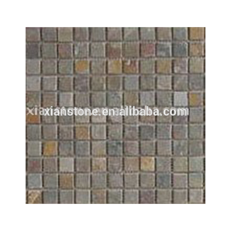 Cheap Rusty slate stone mosaic tile sheet