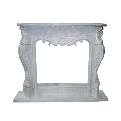 Hunan white polished marble fireplace surround