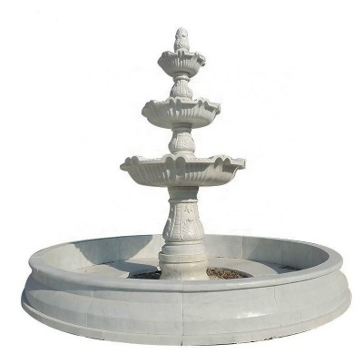 Natural white marble stone large outdoor garden fountain